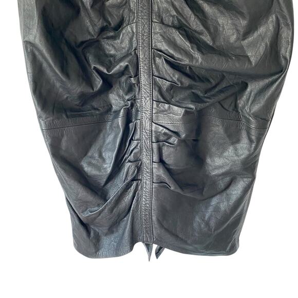 Vintage Climax David Howard Black Leather Big Bow Front Ruched Dress medium - Picture 3 of 8